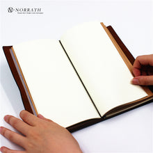 Load image into Gallery viewer, NORRATH Vintage Leather Notebook Journal w/ 4 Leaf Clover Charm