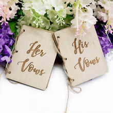 Load image into Gallery viewer, His And Her Vows Wooden Books
