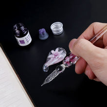 Load image into Gallery viewer, Handmade Vintage Floral Pattern Glass Fountain Pen