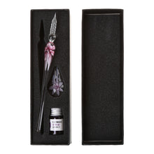 Load image into Gallery viewer, Handmade Vintage Floral Pattern Glass Fountain Pen