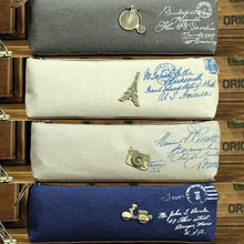 Load image into Gallery viewer, Vintage Bicycle, Eiffel Tower, Camera, Vespa, Pencil Pen case